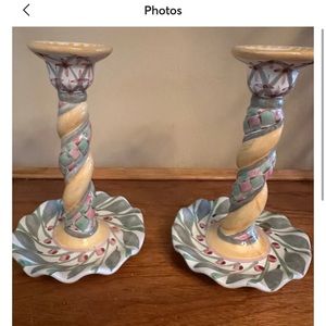 McKenzie-Childs pair Candlestick holders